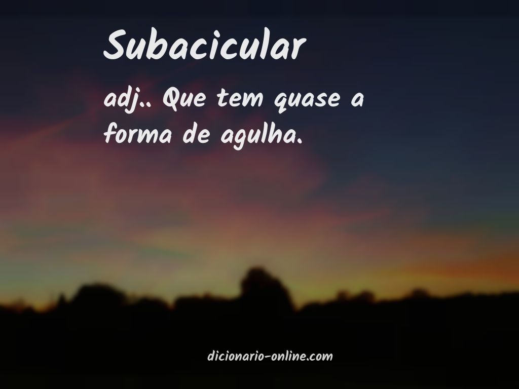 Significado de subacicular