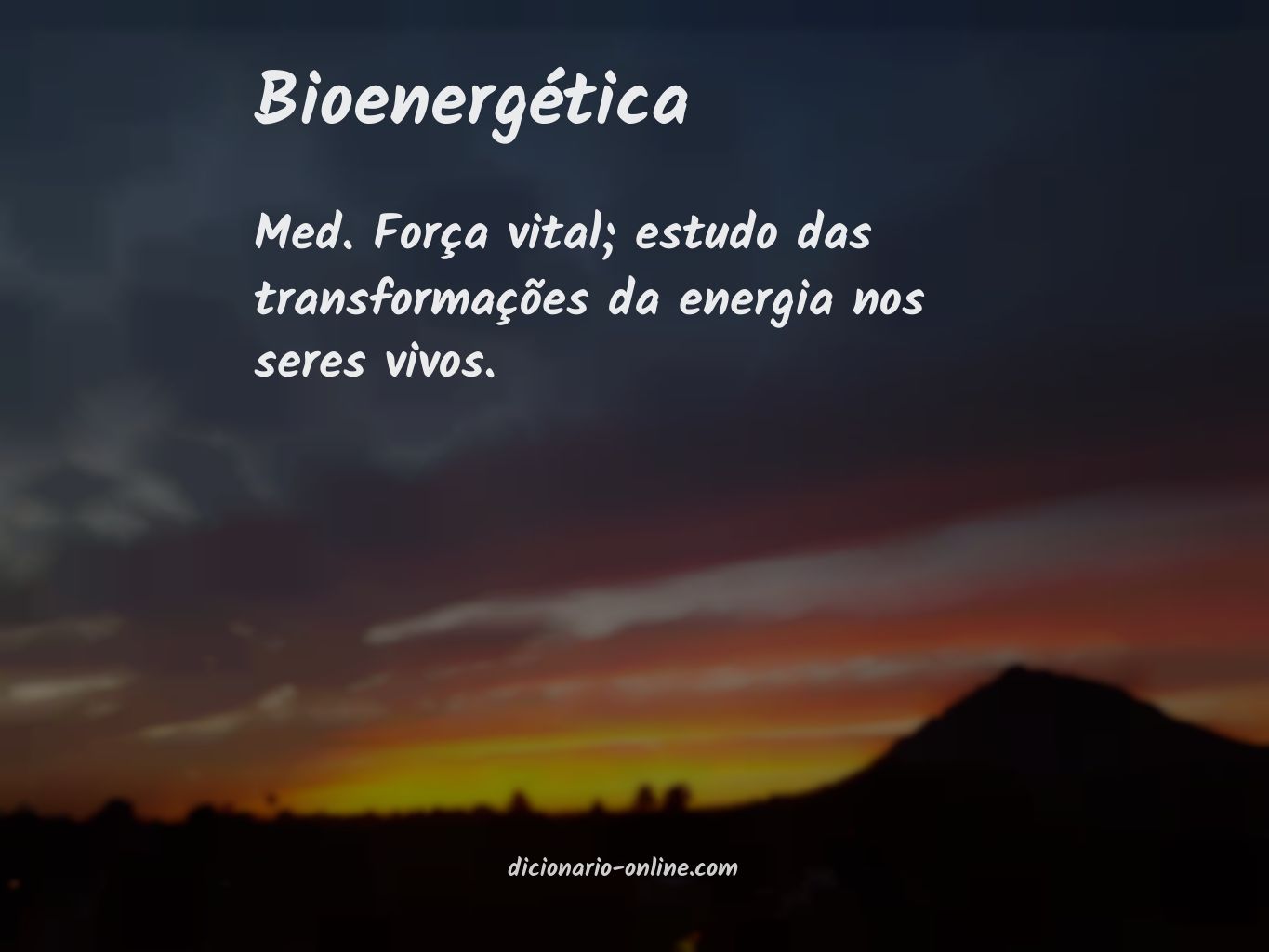 Significado de bioenergética