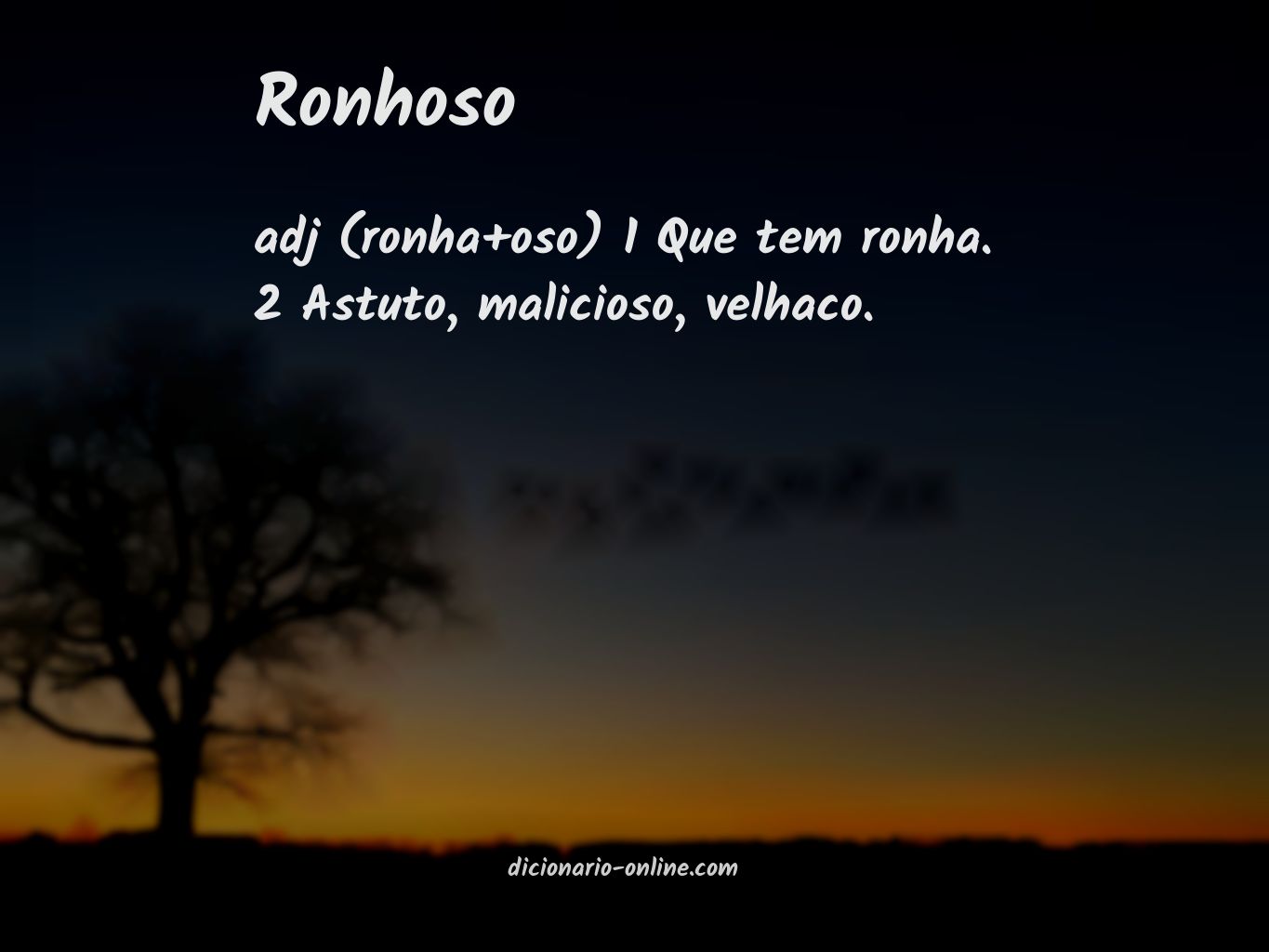 Significado de ronhoso