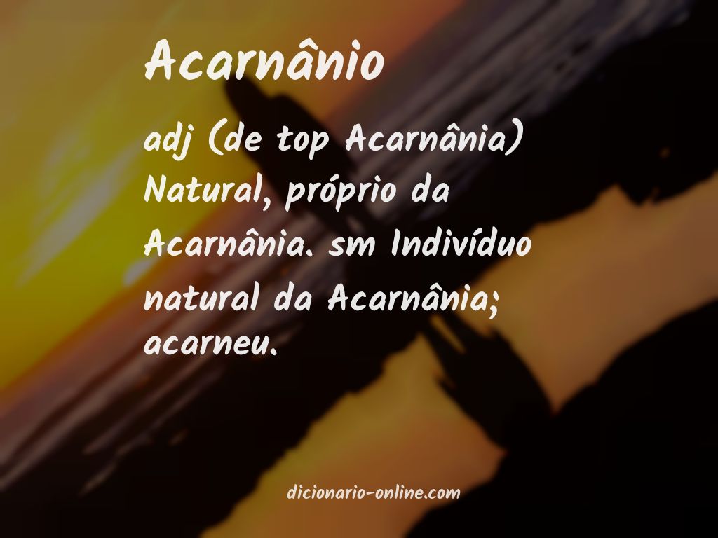 Significado de acarnânio