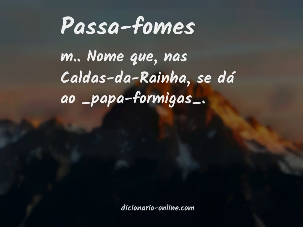 Significado de passa-fomes