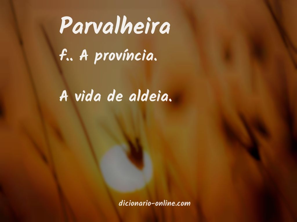 Significado de parvalheira