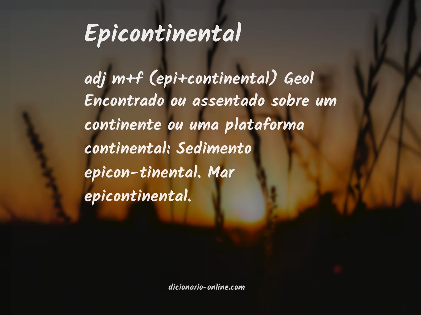 Significado de epicontinental