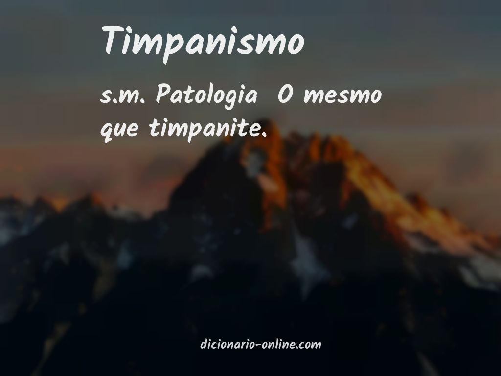 Significado de timpanismo