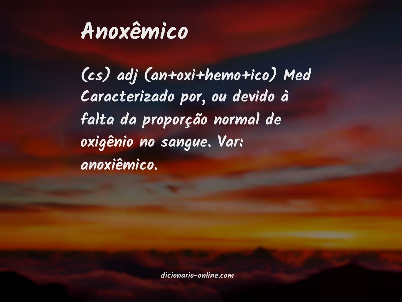 Significado de anoxêmico