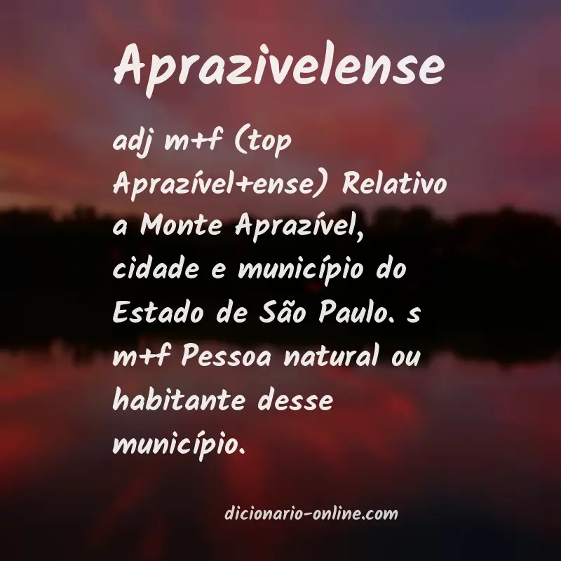 Significado de aprazivelense