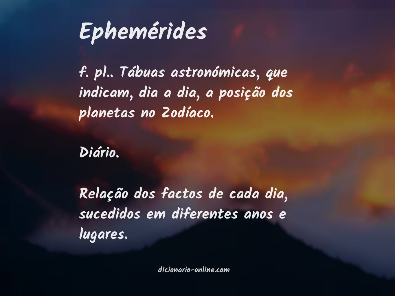 Significado de ephemérides