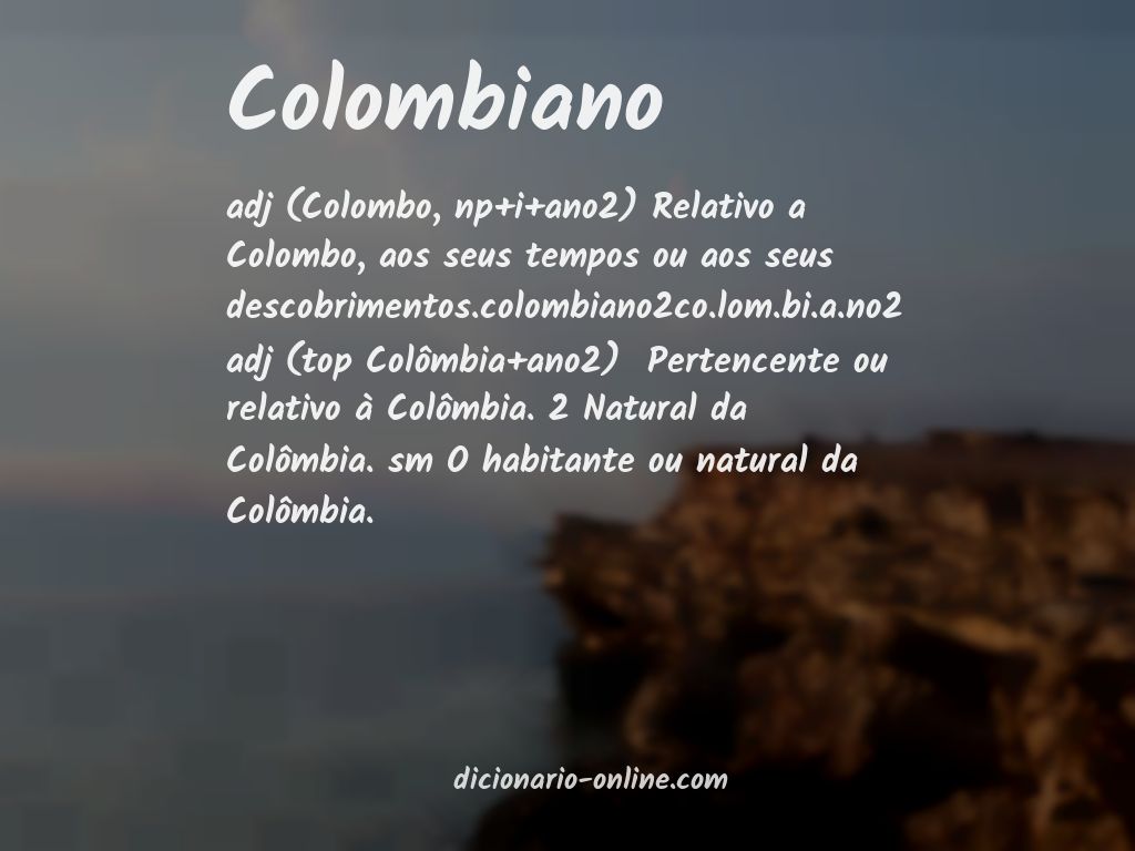 Significado de colombiano