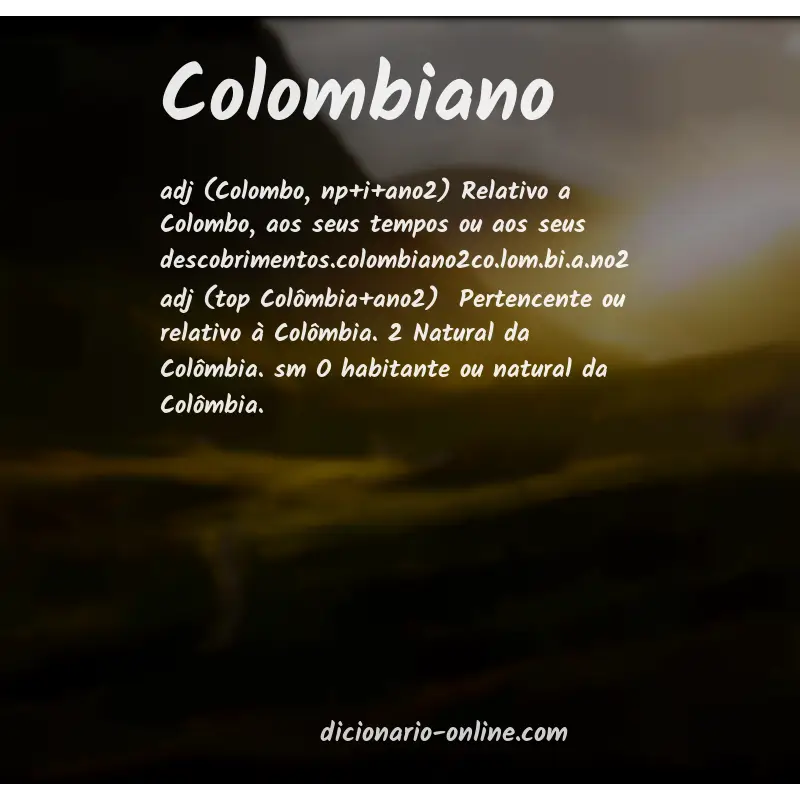 Significado de colombiano
