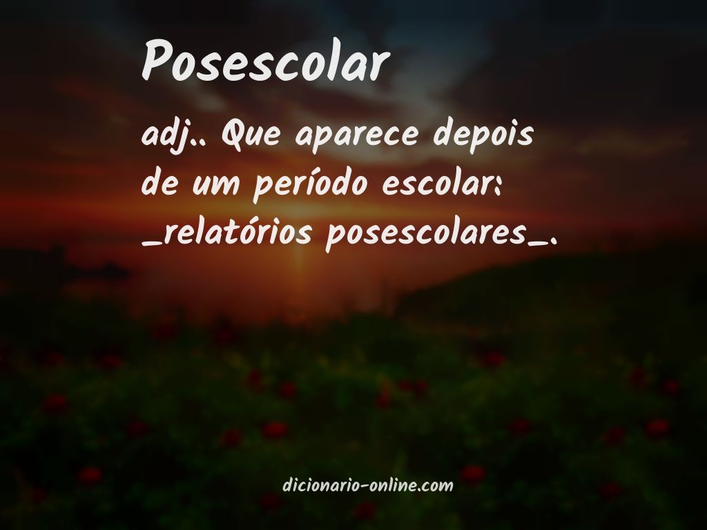 Significado de posescolar