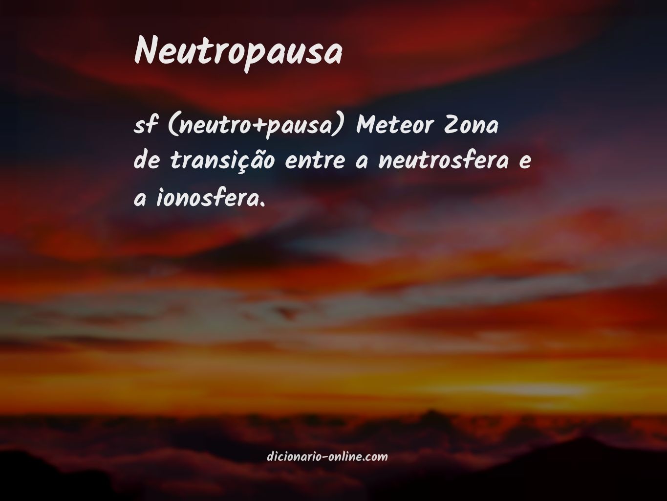 Significado de neutropausa