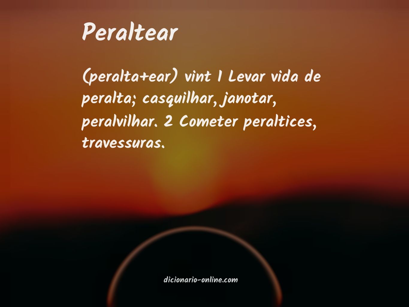 Significado de peraltear