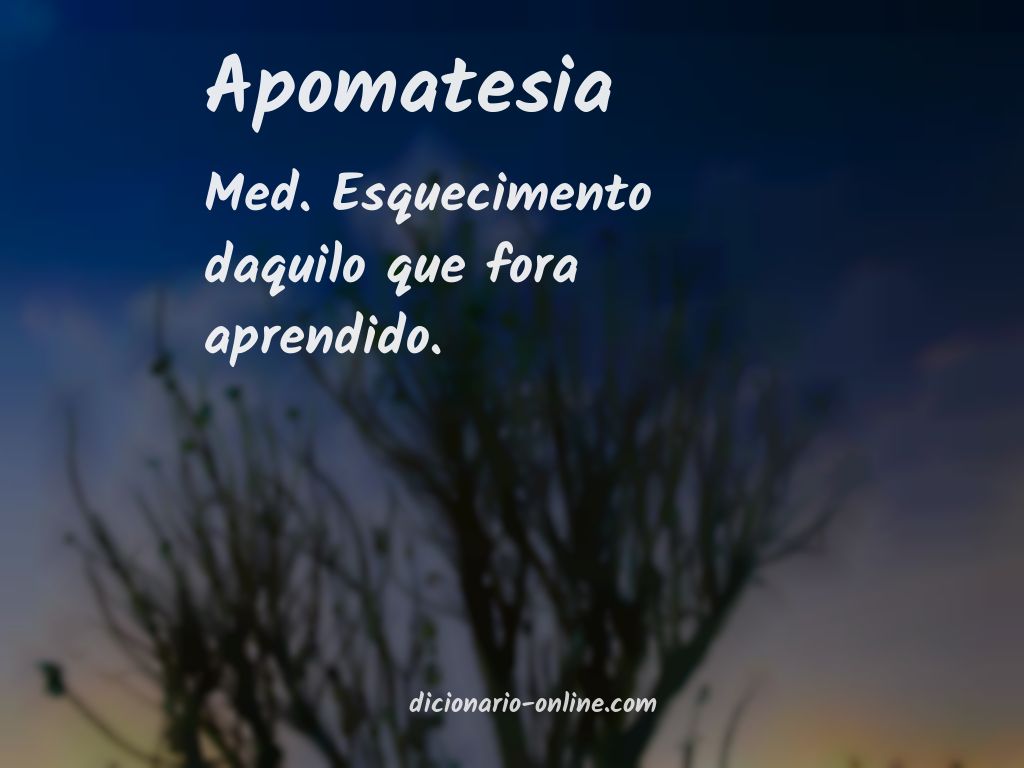 Significado de apomatesia