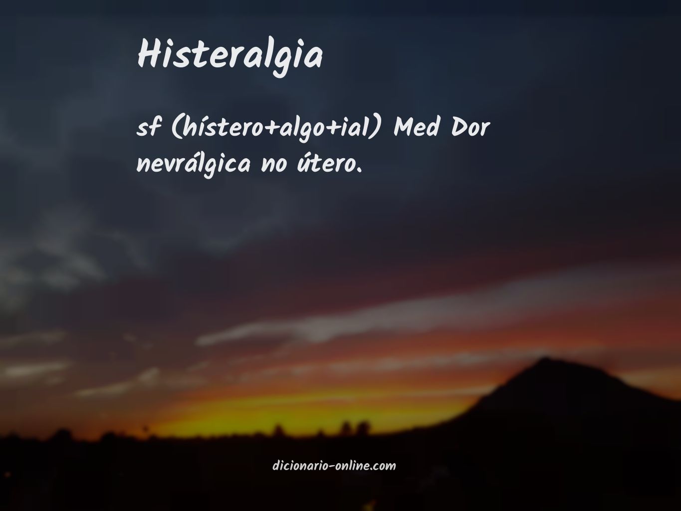 Significado de histeralgia