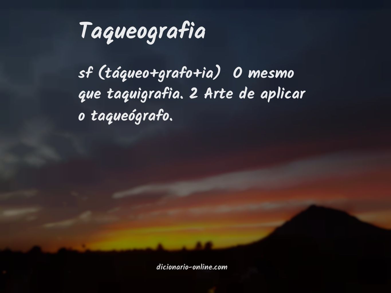 Significado de taqueografia