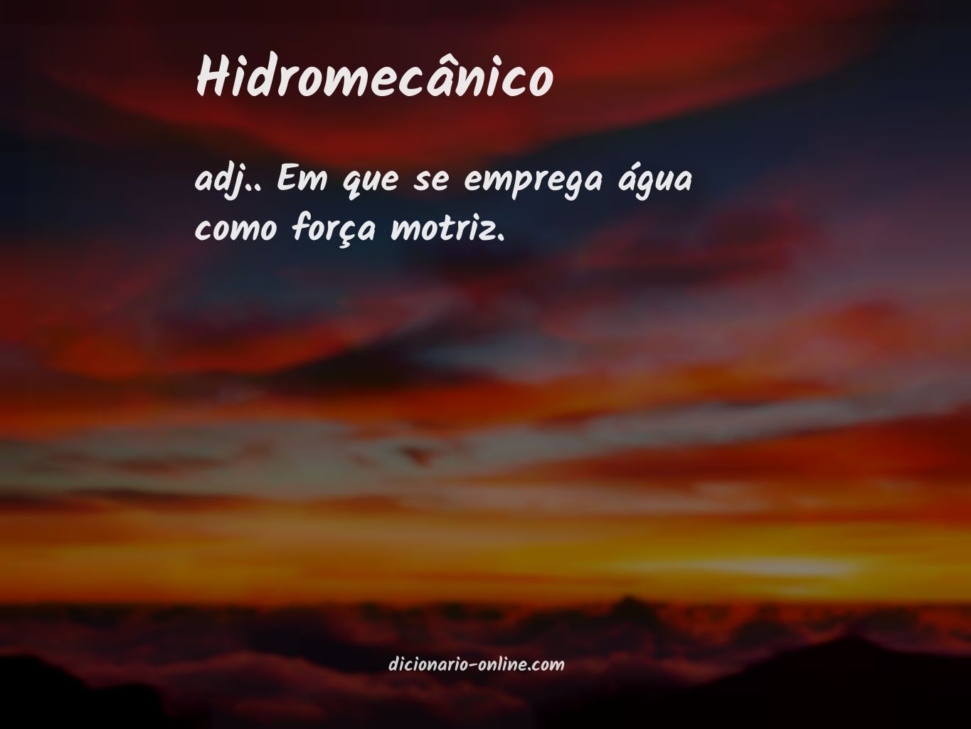 Significado de hidromecânico