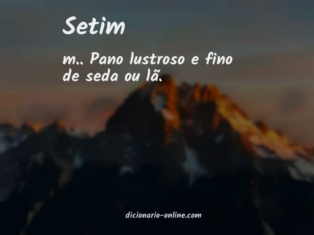 Significado de setim