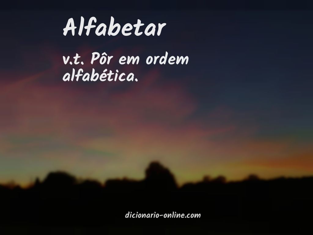 Significado de alfabetar