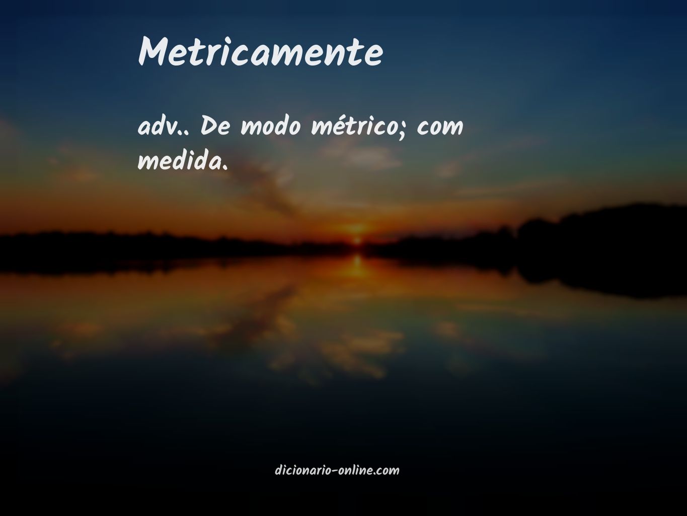 Significado de metricamente