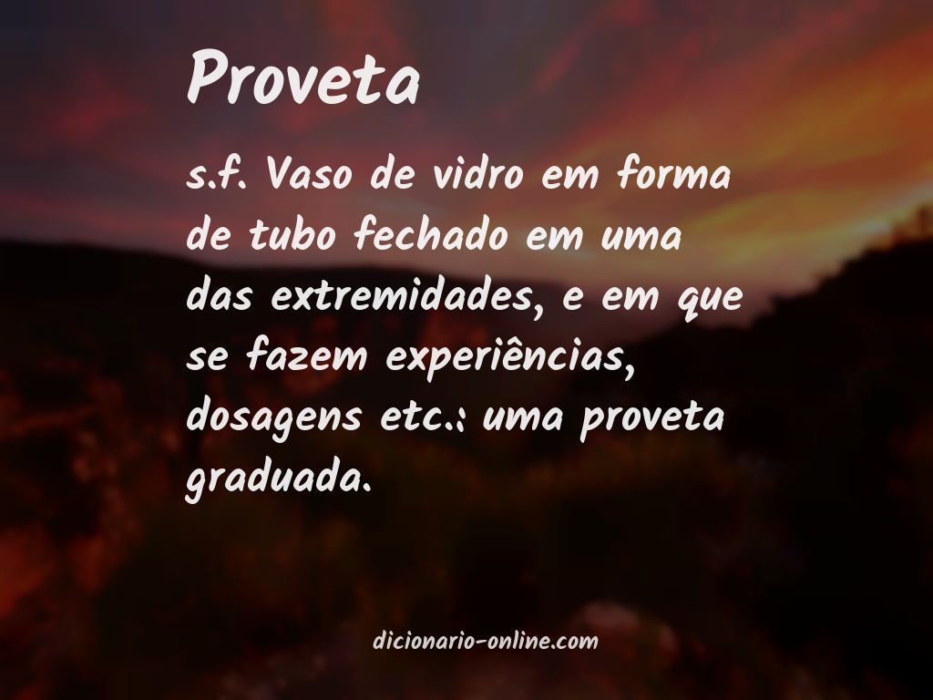 Significado de proveta