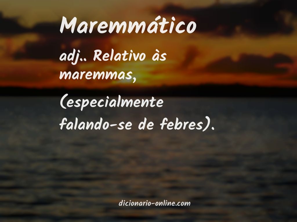 Significado de maremmático