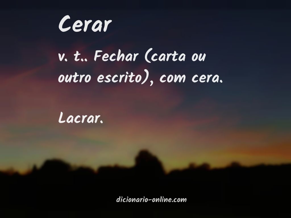 Significado de cerar