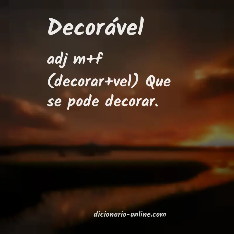 Significado de decorável