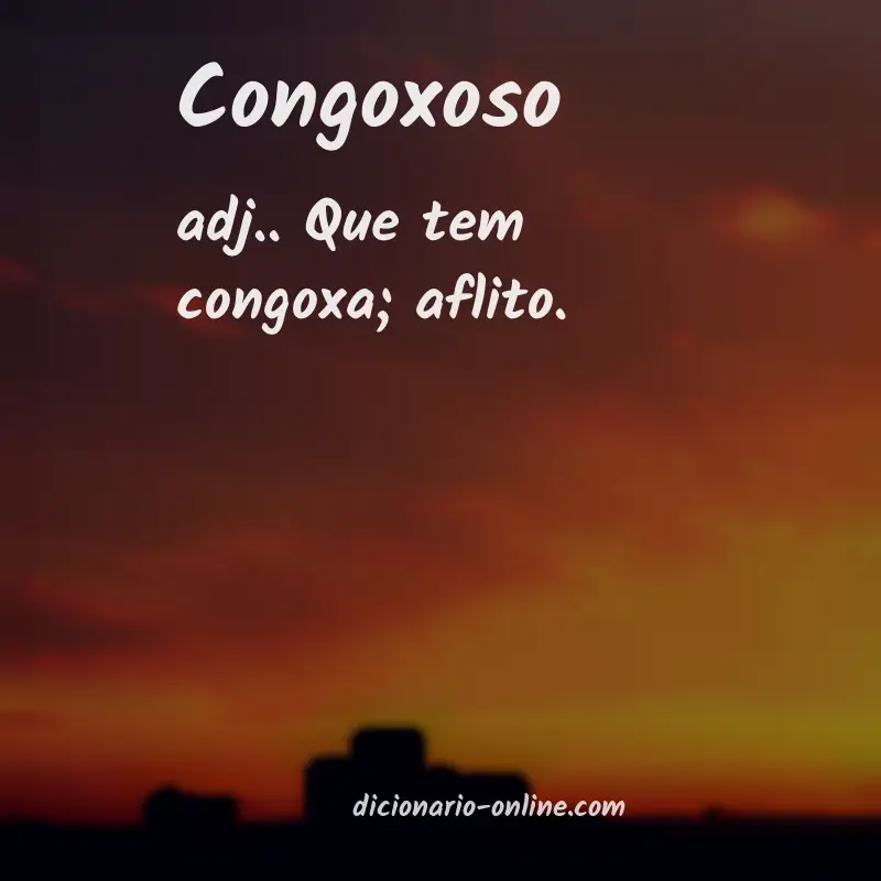 Significado de congoxoso