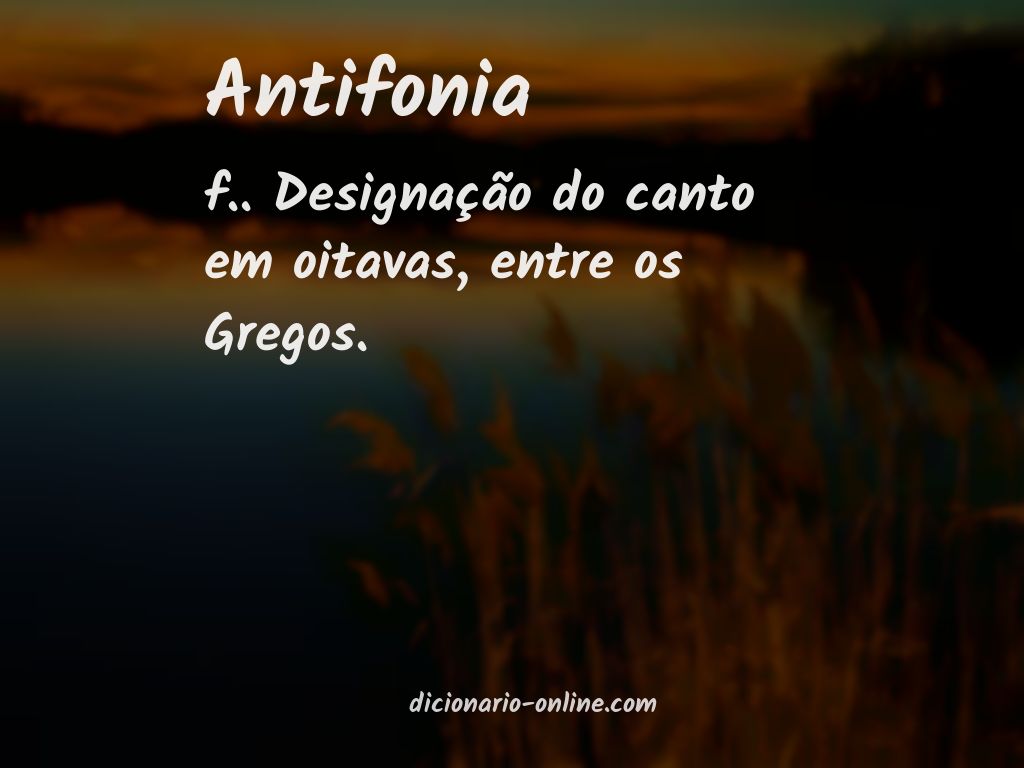 Significado de antifonia