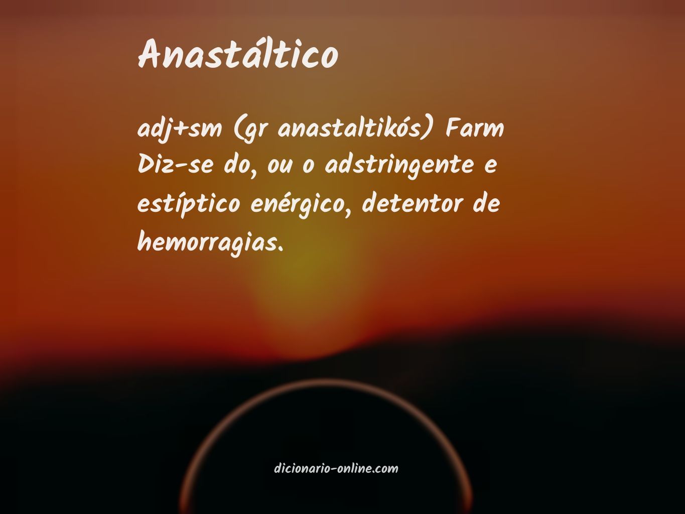 Significado de anastáltico