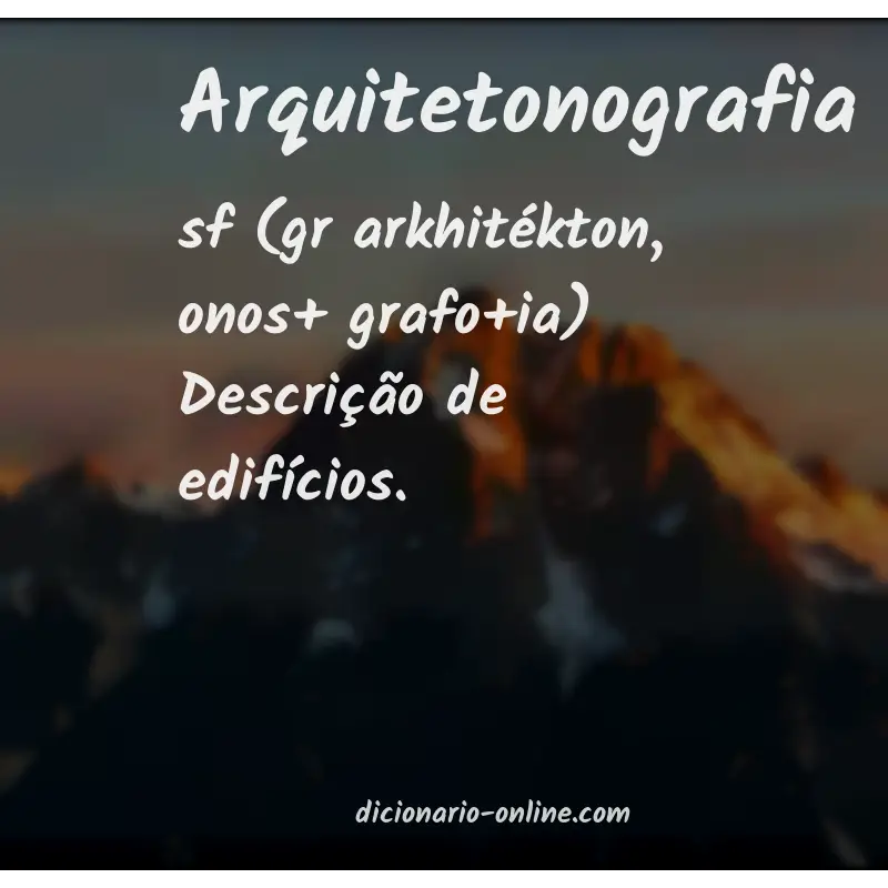 Significado de arquitetonografia