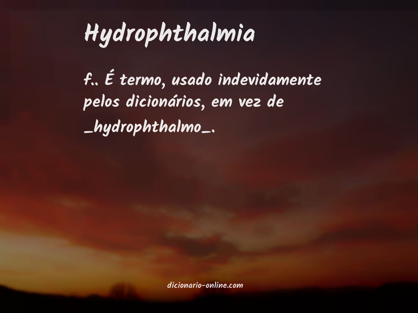 Significado de hydrophthalmia