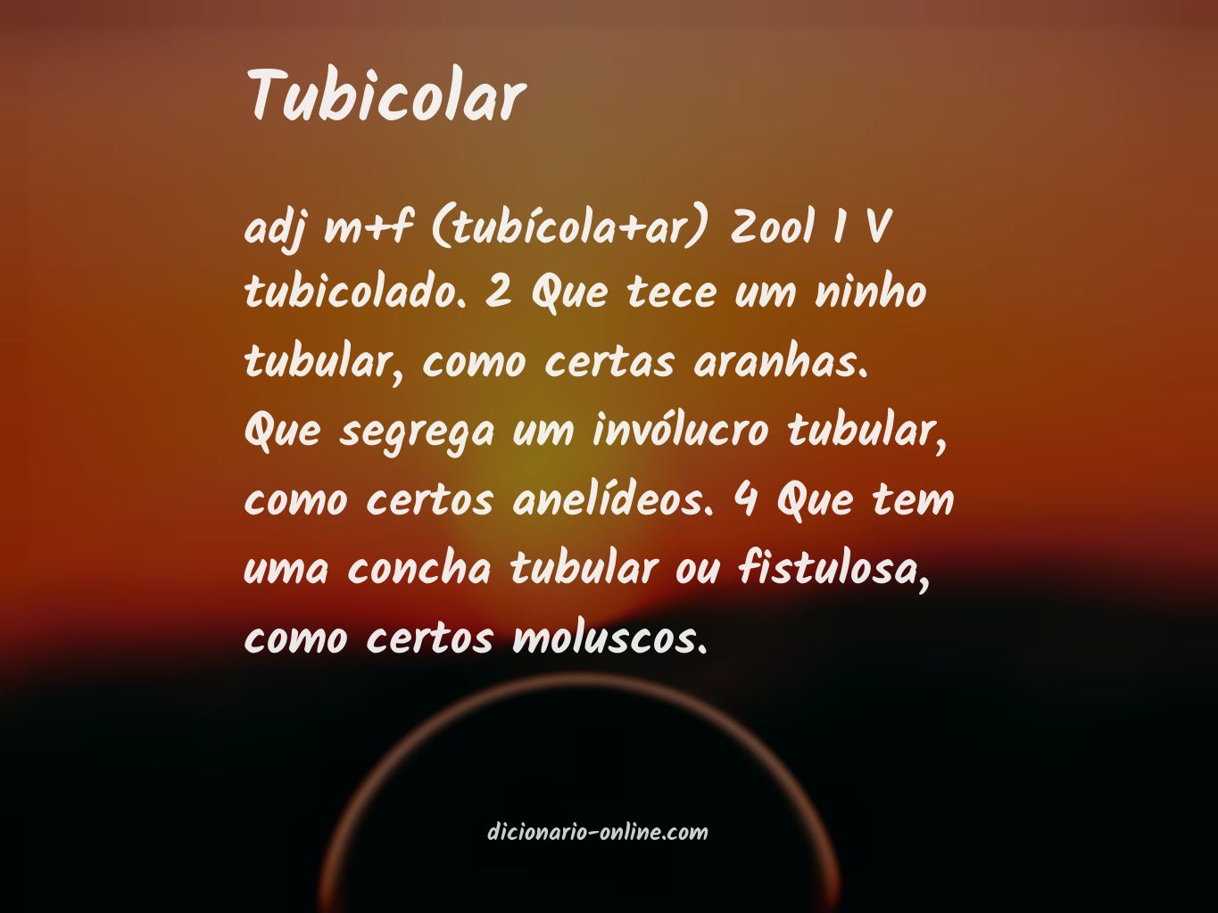 Significado de tubicolar