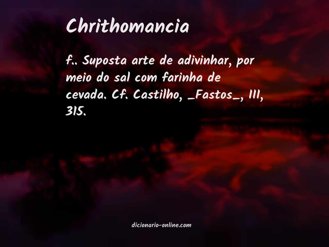 Significado de chrithomancia