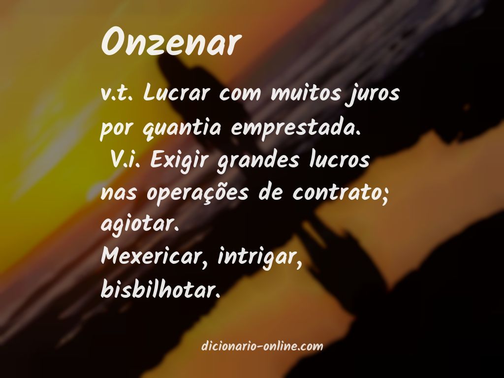 Significado de onzenar