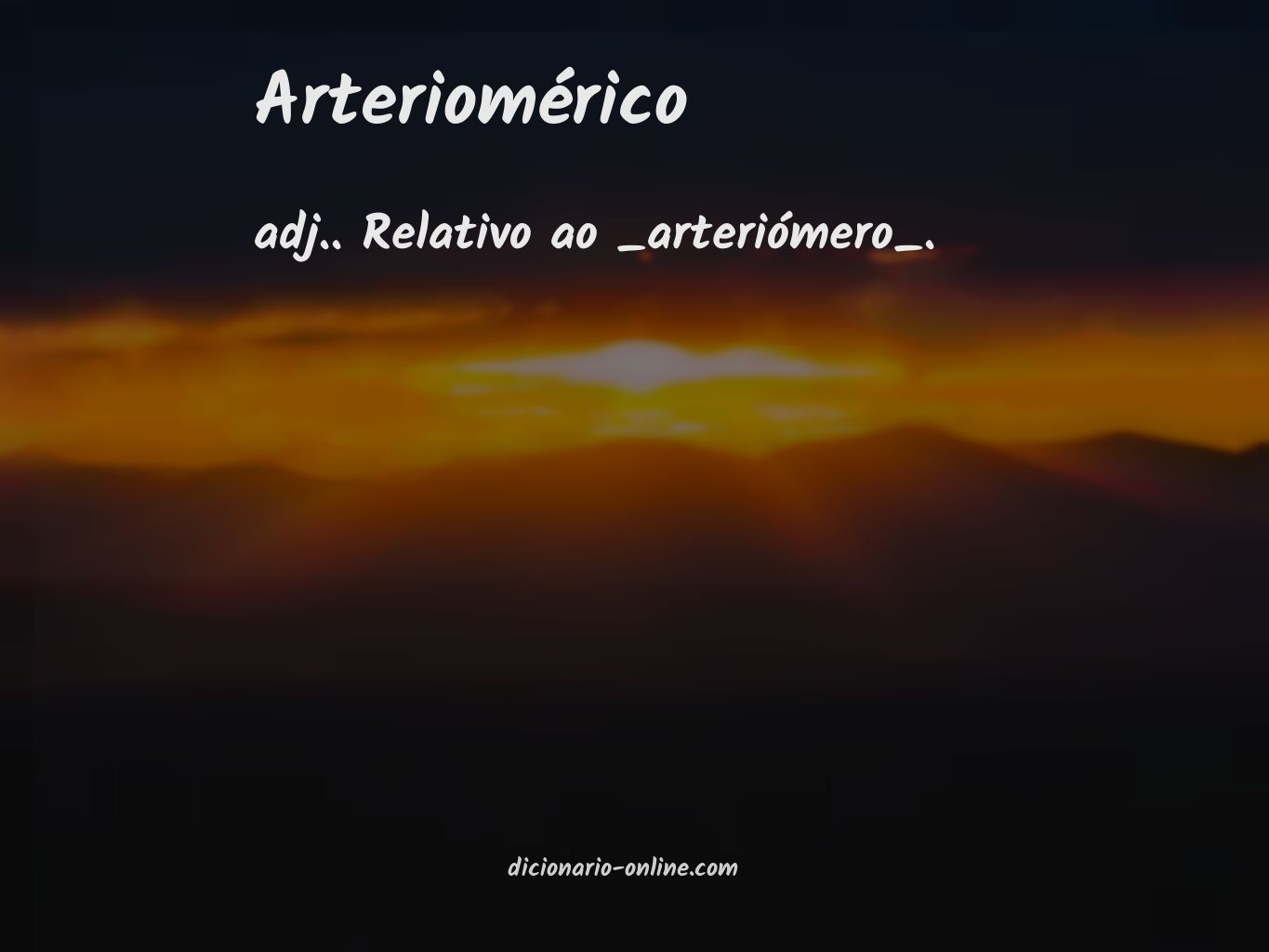 Significado de arteriomérico