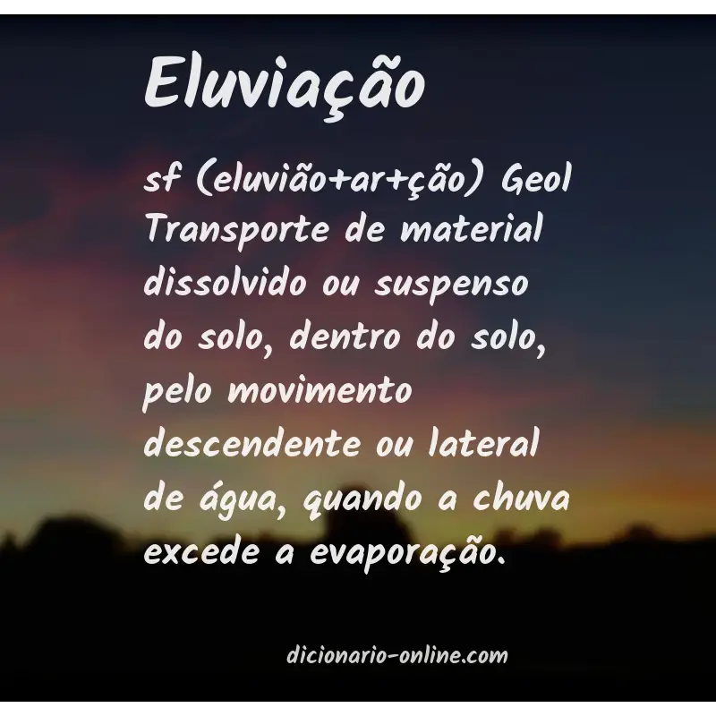 Significado de eluviação