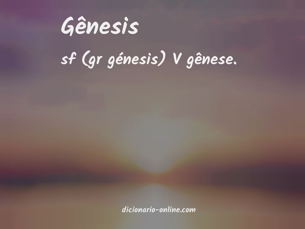 Significado de gênesis