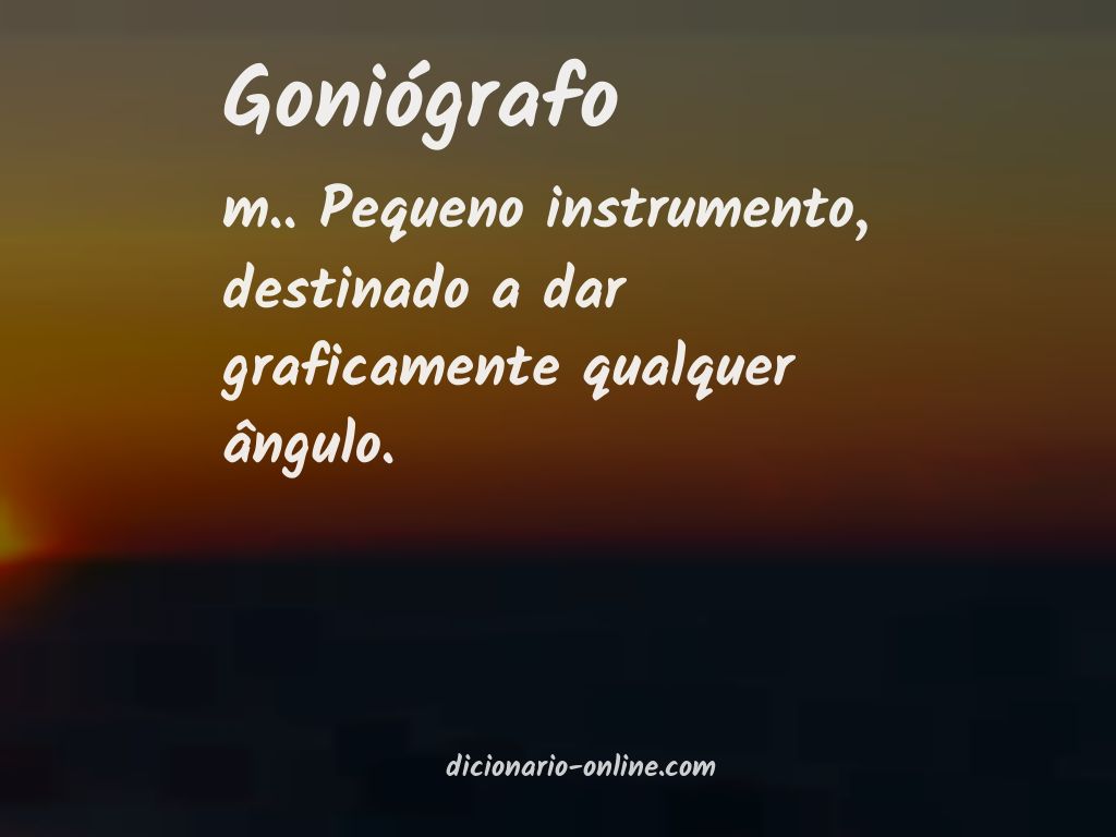 Significado de goniógrafo