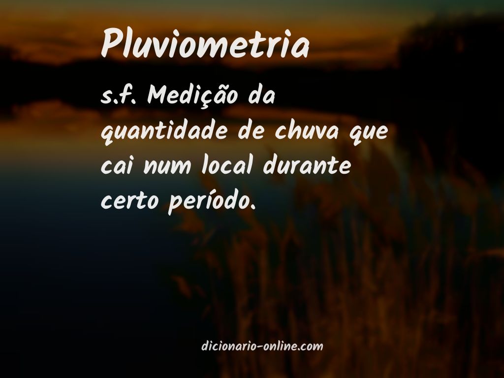 Significado de pluviometria