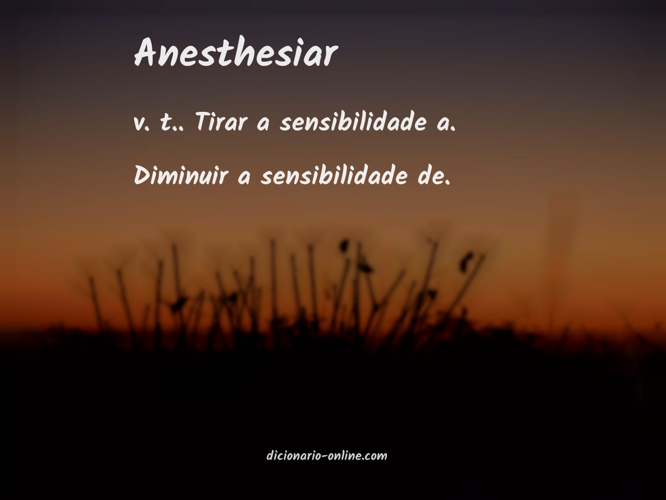 Significado de anesthesiar