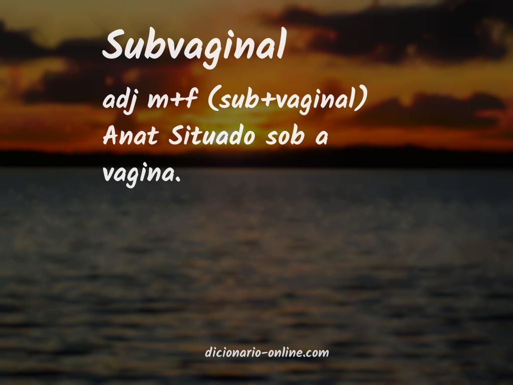Significado de subvaginal