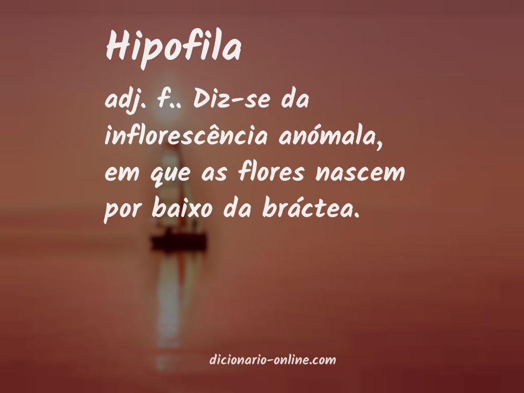 Significado de hipofila
