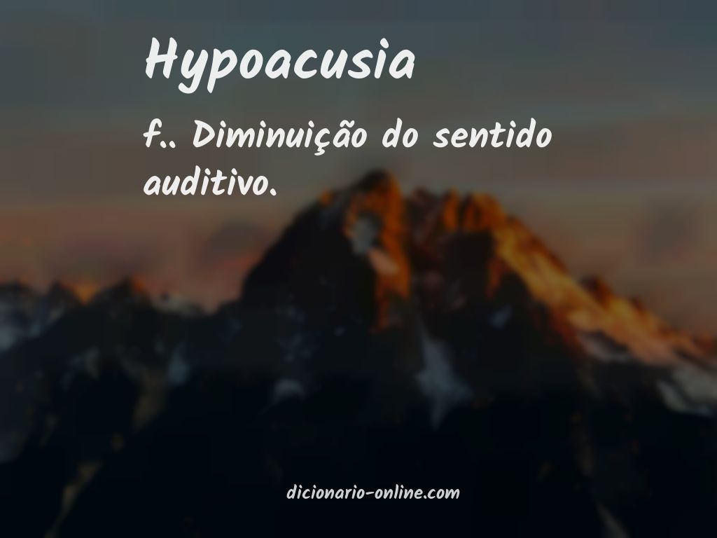 Significado de hypoacusia