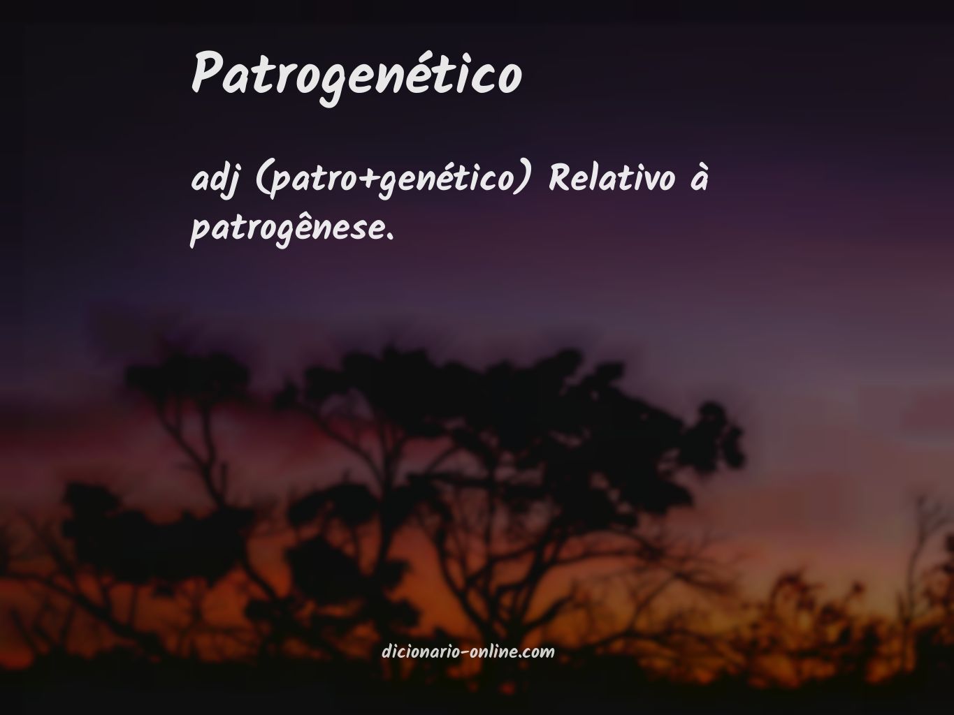 Significado de patrogenético
