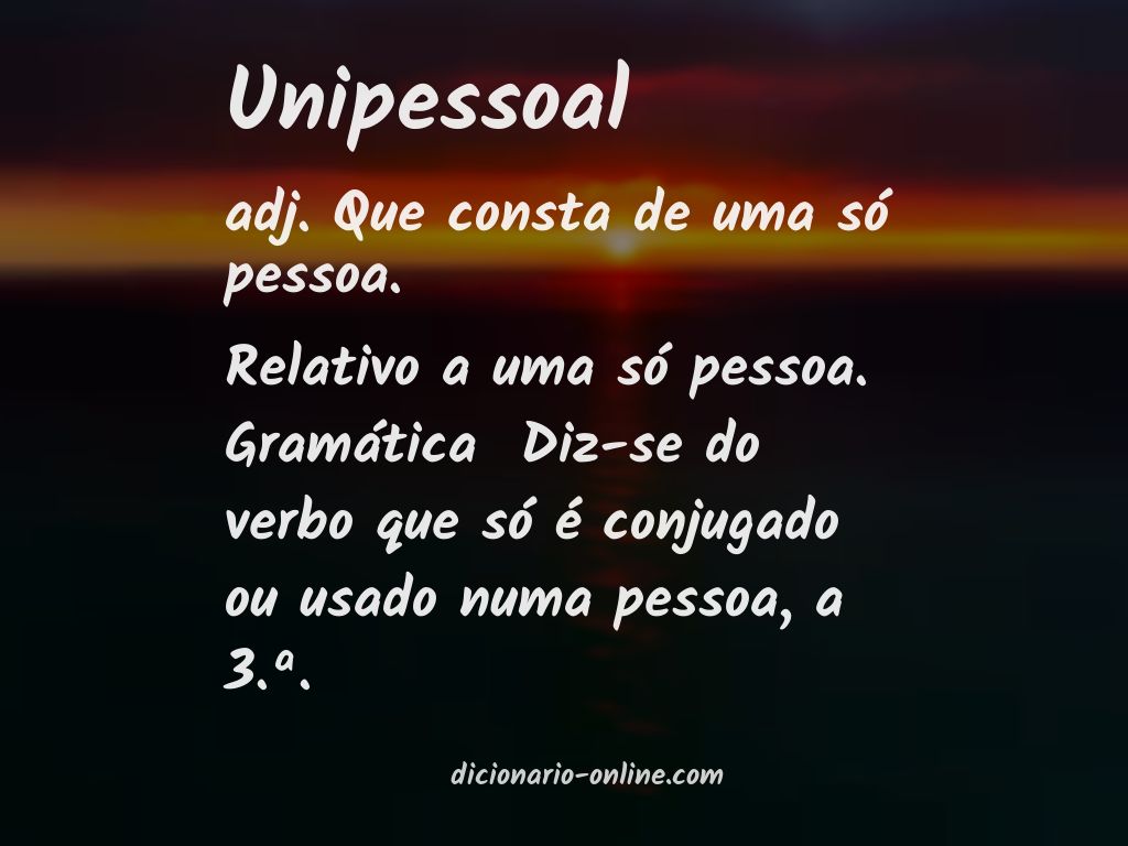 Significado de unipessoal