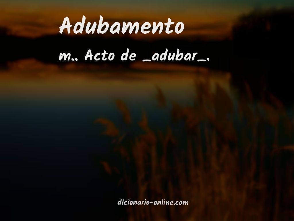 Significado de adubamento