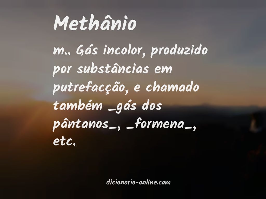 Significado de methânio