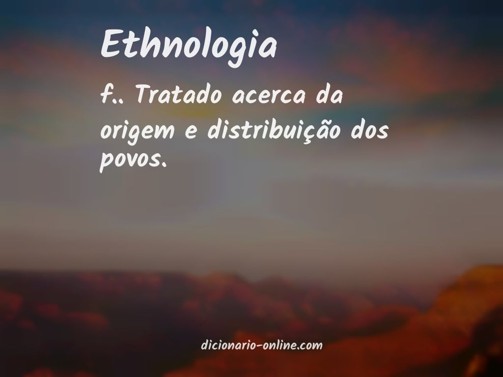 Significado de ethnologia