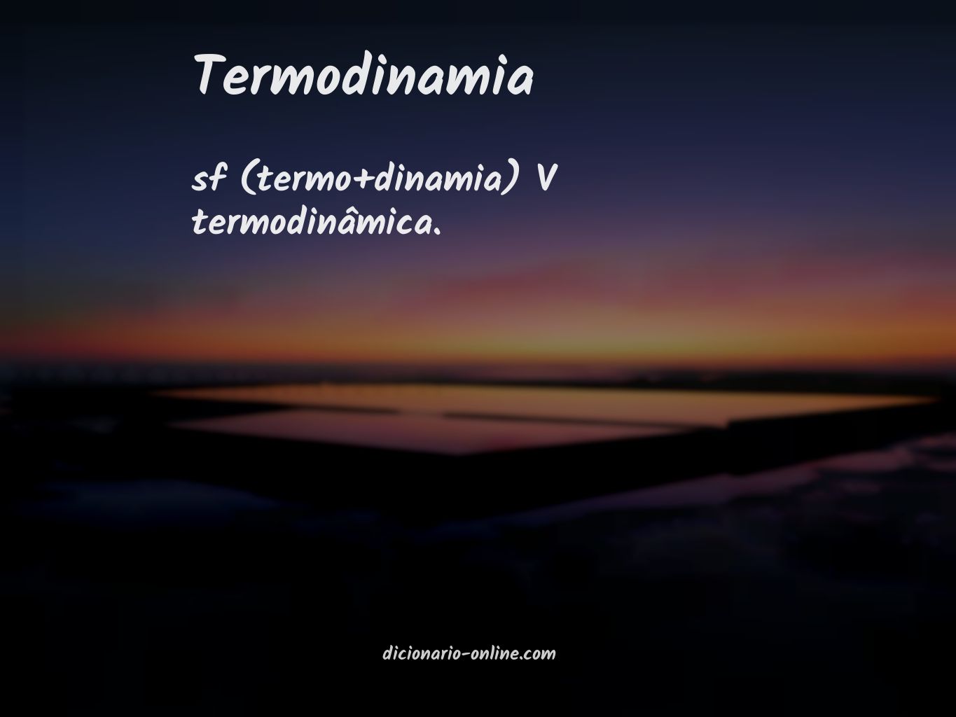 Significado de termodinamia